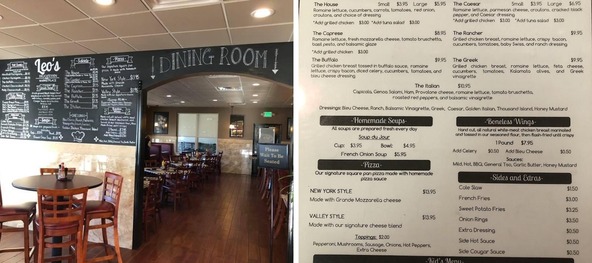 Leo's Delicatessen and Marketplace Menu